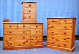 LATE 20TH CENTURY PINE WOOD BEDROOM SUITE