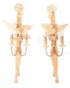 PAIR OF 20TH CENTURY ADAMS REVIVAL CANDELABRA WALL SCONCE LIGHTS