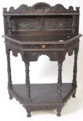 VICTORIAN 19TH CENTURY GOTHIC OAK HALL TABLE