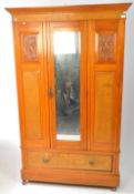 EDWARDIAN WALNUT ARTS & CRAFTS SINGLE WARDROBE ARMOIRE