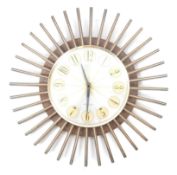 WESTCLOX - VINTAGE 1970S SUNBURST WALL CLOCK