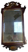 19TH CENTURY MAHOGANY & GILTWOOD PIER MIRROR