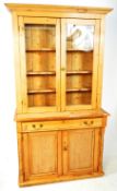 19TH CENTURY VICTORIAN PINE DISPLAY CABINET KITCHEN DRESSER