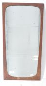 BRITISH MODERN DESIGN - MID CENTURY TEAK FRAMELESS WALL MIRROR