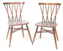 ERCOL FURNITURE - MODEL 376 CANDLESTICK DINING CHAIRS