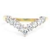 HALLMARKED 18CT GOLD & DIAMOND WISHBONE RING