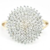 HALLMARKED 9CT GOLD & DIAMOND CLUSTER RING