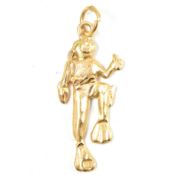 EGYPTIAN 18CT GOLD SCUBA DIVER NECKLACE PENDANT