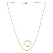 14CT GOLD PIERCED BAND RING & CHAIN NECKLACE