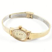 THREE GOLD TONE METAL WRISTWATCHES & BROOCH WATCH