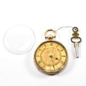 EARLY 20TH CENTURY 18CT GOLD POCKET FOB WATCH