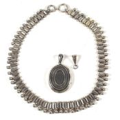 19TH CENTURY SILVER NECKLACE & VICTORIAN HALLMARKED SILVER LOCKET