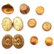 COLLECTION OF VICTORIAN HALLMARKED 15CT GOLD GENTLEMAN'S DRESS SET