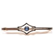 EARLY 20TH CENTURY SAPPHIRE & DIAMOND BROOCH PIN