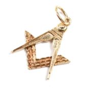 HALLMARKED 9CT GOLD MASONIC PENDANT CHARM