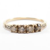 HALLMARKED 9CT GOLD & CHAMPAGNE DIAMOND RING