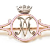 ROYAL INTEREST PRINCESS MARGARET MONOGRAM BROOCH PIN
