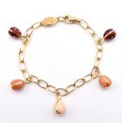 FABERGÉ 18CT GOLD EGG CHARM BRACELET CASED