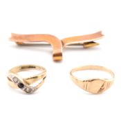 COLLECTION OF 9CT GOLD & GEM SET JEWELLERY