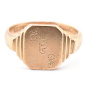 HALLMARKED 9CT GOLD ENGRAVED SIGNET RING