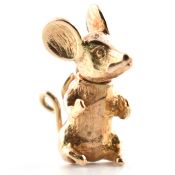 HALLMARKED 9CT GOLD MOUSE CHARM