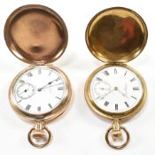 TWO EARLY 20TH CENTURY ELGIN HUNTER POCKET WATCHES