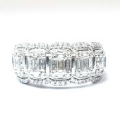 14CT WHITE GOLD & DIAMOND HALF HOOP RING