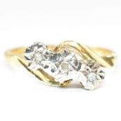HALLMARKED 18CT GOLD DIAMOND THREE STONE RING