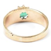 HALLMARKED 9CT GOLD & SIMULATED EMERALD RING