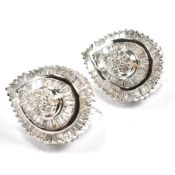 HALLMARKED 9CT GOLD & DIAMOND TEARDROP CLUSTER EARRINGS