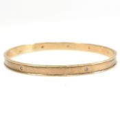 HALLMARKED 9CT GOLD & DIAMOND BANGLE
