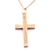 HALLMARKED 9CT GOLD CROSS PENDANT NECKLACE