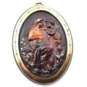 VICTORIAN CARVED PIQUÉ WORK LOCKET PENDANT