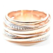 A BI-COLOUR GOLD & DIAMOND MULTI BAND RING