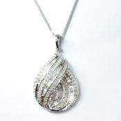 HALLMARKED 9CT GOLD & DIAMOND DROP PENDANT NECKLACE