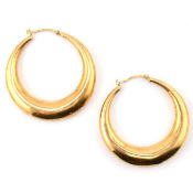 PAIR OF 18CT GOLD HOOP EARRINGS