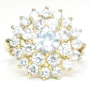 HALLMARKED 9CT GOLD & CZ CLUSTER RING