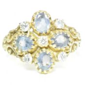 HALLMARKED 18CT GOLD SAPPHIRE & DIAMOND CLUSTER RING
