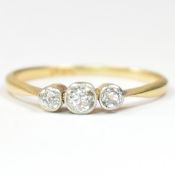 18CT GOLD & DIAMOND THREE STONE RING
