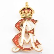 ROYAL INTEREST GOLD EDWARD & ALEXANDRA ROYAL CYPHER BROOCH PIN