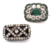 TWO 19TH CENTURY PASTE SET BROOCH PINS