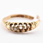 HALLMARKED 18CT GOLD & DIAMOND GYPSY RING AF