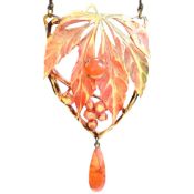 BONTÉ ART NOUVEAU CARVED HORN PENDANT NECKLACE