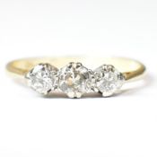 18CT GOLD & DIAMOND THREE STONE RING