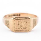 HALLMARKED 9CT GOLD ENGRAVED SIGNET RING
