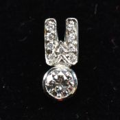 HALLMARKED PLATINUM & DIAMOND NECKLACE PENDANT