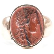 19TH CENTURY LAVA INTAGLIO SEAL RING