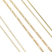 THREE 9CT GOLD CHAIN NECKLACES