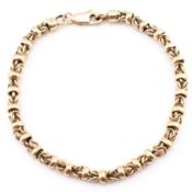 HALLMARKED 9CT GOLD FANCY LINK CHAIN BRACELET
