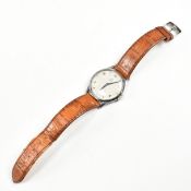 1950S OMEGA STEEL 266 CALIBER WRISTWATCH WITH LEATHER STRAP